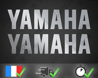 2 YAMAHA stickers 30 cm SILVER metallic glossy PVC film cast Premium Quality Tank Tuning Racing Motorcycle kit jetski body logo