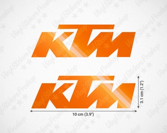 2 pegatinas KTM NARANJAS de 10 cm para motocicleta, kit de tuning, logotipo, juego decorativo para depósito Duke SX Cross Enduro Offroad Trail Roadster