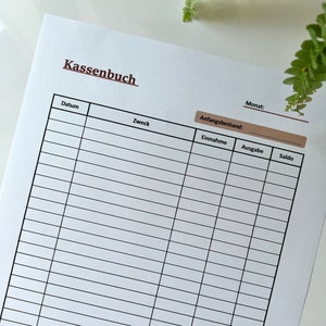 Cash book - your digital template for an optimal cash book - save money for your small business