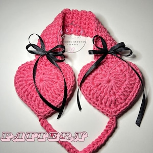 Herzförmige gehäkelte Ohrwärmer PDF Häkelanleitung - Winter Accessoire, DIY Kuschelige Ohrenwärmer, niedliches Design, anfängerfreundlich, Weihnachtsgeschenk