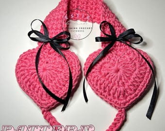 Heart-Shaped Crochet Earmuffs PDF Pattern – Winter Crochet Accessory, DIY Cozy Ear Warmers, cute design, beginner friendly, Christmas Gift