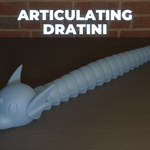 Articulated DRATINI | Dragon Pokemon Gift For Gamers | Satisfying Fidget Articulating Toy & Desk Ornament For Xmas Birthday Anniversary