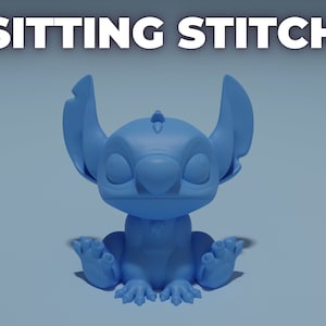 Sitting STITCH Cute - 3D PLA Print - Disney Lilo and Stitch - Multiple Sizes Available - Print on Order - Gift for Kids and Lovers of Stitch