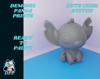Cute Chibi Stitch Statue - Lilo and Stitch - Unpainted - Ready to Paint - Gift for Him - Gift for Her - Painting Model