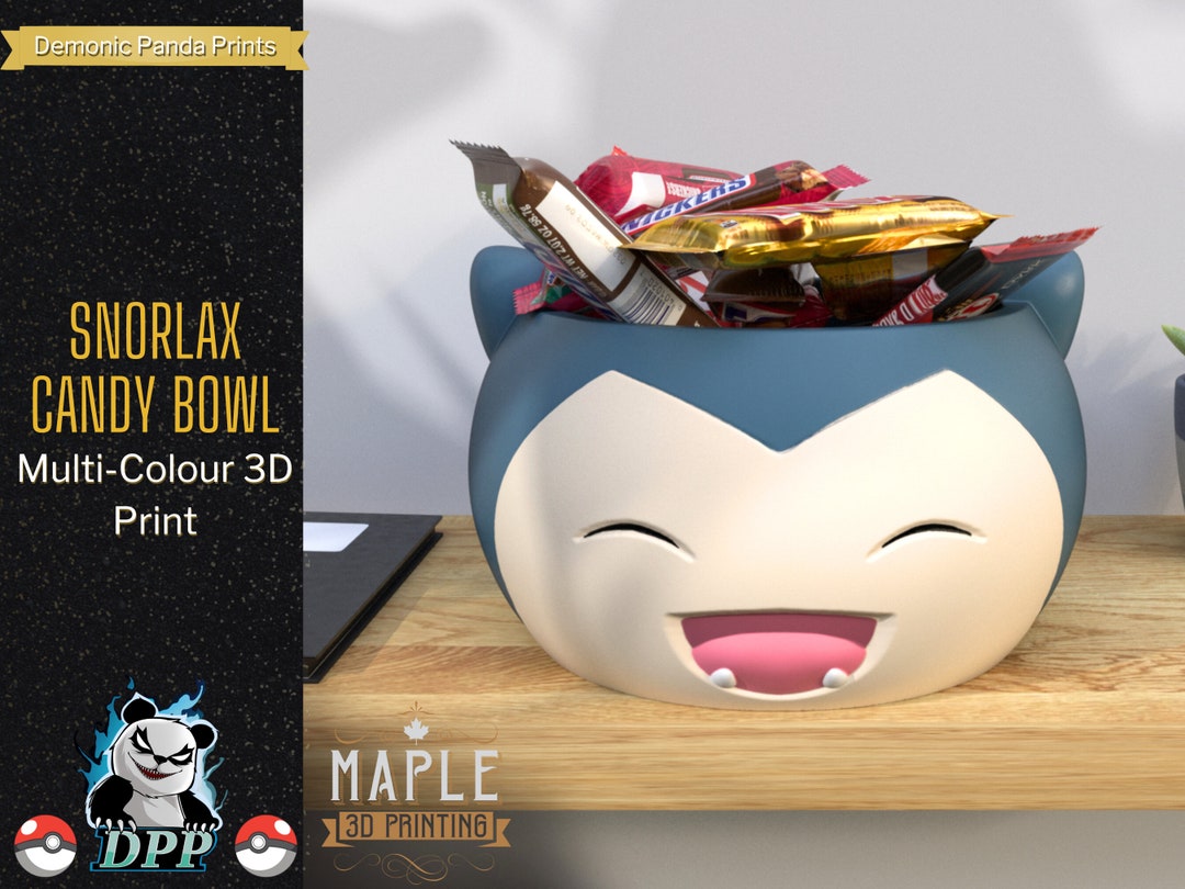 Fullcolor Snorlax Candy Bowl 3D Printed Pokémon Inspired Decorative