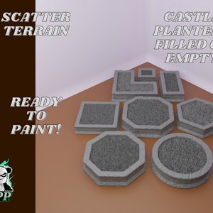 28mm Scatter Castle Planters - TableTop RPG Games - Warhammer - Dungeons and Dragons D&D - Board Games - Resin Prints