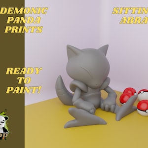 Abra Pokemon Figure - Resin - Unpainted - Cut gift - gift for gamers - Ready to Paint - Geek Prints - Nerd Printing