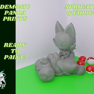 Sprigatito & Fidough - Pokemon Figure - Friendship - Best Friends - Unpainted - gift for gamers - Ready to Paint - cool gifts