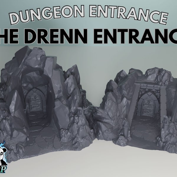 28mm The Drenn Entrance - Dungeon Entrance DND Miniature Terrain For Dungeons and Dragons, D&D, Warhammer, Tabletop Wargaming Monster City