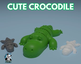 Cute Crocodile | Articulated Figure | Satisfying Toy Or Ornament | Sea Life Under Water Monster Beast | Desk Fidget Toy