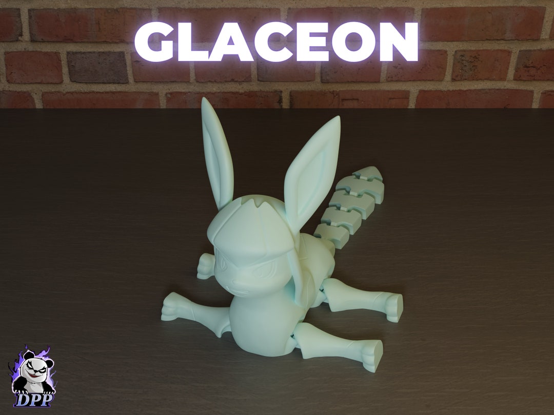 Articulated GLACEON Ice Eevee Evolution Pokemon Gift for Etsy