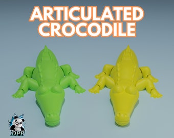 Articulated Crocodile | Articulated Figure | Satisfying Toy Or Ornament | Sea Life Under Water Monster Beast | Desk Fidget Toy