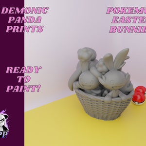 Pokemon Easter Bunnies - Pokemon Figure - Easter Holiday - Unpainted - gift for gamers - Ready to Paint - cool gifts Buneary, Scorbunny