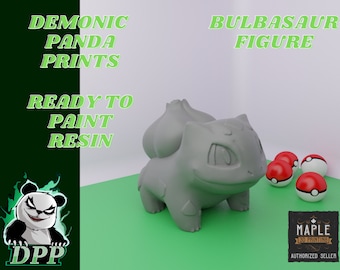 Bulbasaur Pokemon Figure - Resin - Unpainted - Original and Ornamental Style miniature figurines - gift for gamers - Ready to Paint