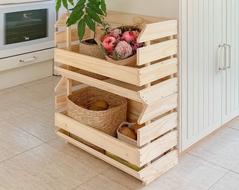 Boîte en bois empilable « Evolution », Boîte à fruits, Boîte à jouets, Rangement, Boîte à légumes, Décoration intérieure, Kit DIY