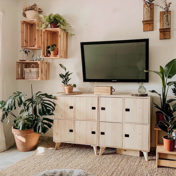 Ensemble d'étagères "Space Wonder", étagère cube, armoire de salon, commode, armoire en bois massif, armoire de bureau, étagère chambre d'enfant, décoration intérieure, meubles de bricolage