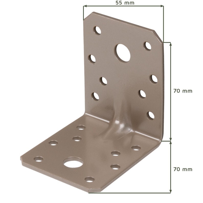 Angle connector DURAVIS® 70x70x55 mm, Made in Germany, heavy-duty angle connectors, duplex coated, various color variants Beige