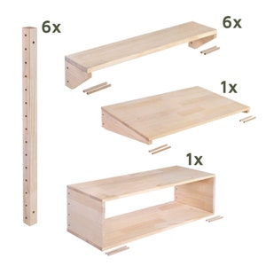 Ensemble détagères de secrétaire, étagère murale, étagère murale, étagère, étude, décoration intérieure, étagère modulaire, bricolage, bureau image 2