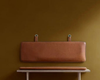 Genuine Leather Headboard Cushion Cover: Wall Hanging, King/Queen Bed