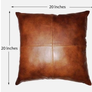 Custom Leather Pillow Cover: Genuine Top Grain Cushion