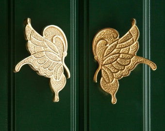 Brass butterfly cabinet knobs brass Drawer pulls Handle Dresser handle Cabinet Handle Pulls Knobs Wardrobe Handles Knob
