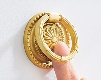 Ring Cabinet Brass Handle brass knob Handle solid brass Drawer Handle decorative Door Knob  Cupboard handle  Kitchen handle