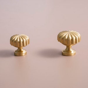 Solid Brass cabinet knobs, Vintage Gold drawer knobs pulls, sunflower Wardrobe Dresser cupboard handles knobs, Cabinet hardware image 8