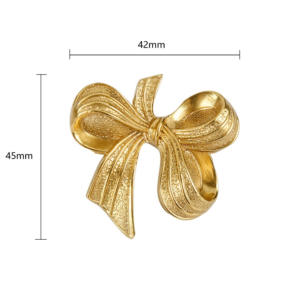 Solid Brass Bow Knobs Gold Drawer Pulls Dresser Door Etsy