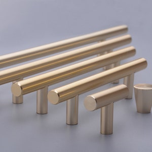 Modern Gold Kitchen Handle, Brass Cabinet Knobs, Drawer Handle Pulls, T ...
