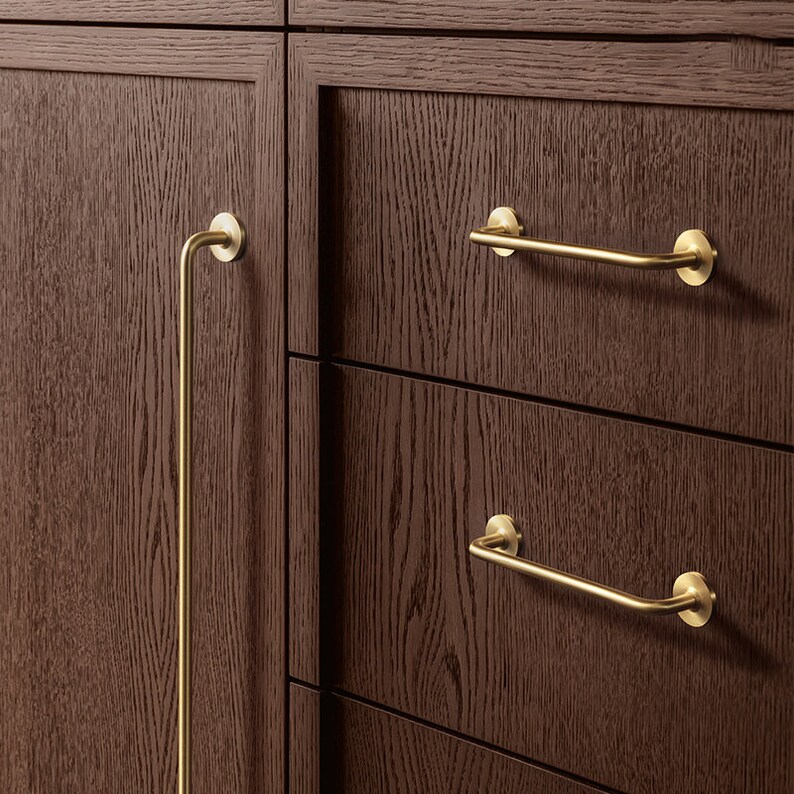 Brass Kitchen Handles Extra Long Kitchen Pulls Drawer Etsy