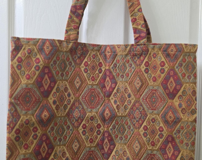 Upholstery handmade tote bag