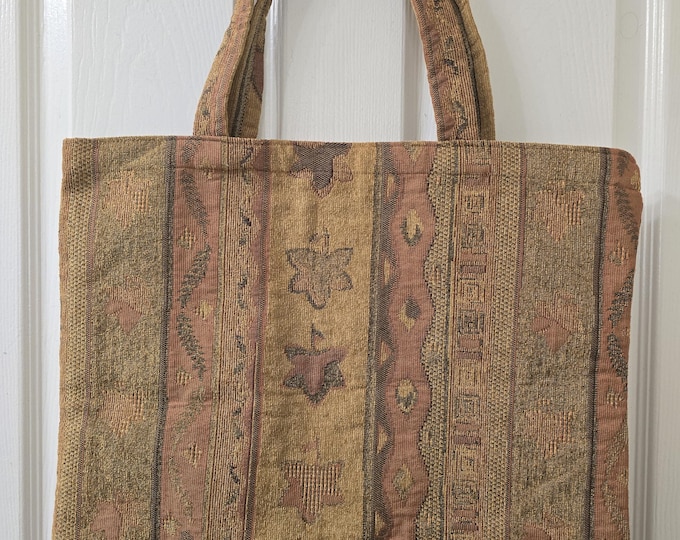 Upholstery handmade tote bag