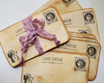 Vintage style Post Cards, Wedding Escort or Table Placecards, Wedding Wishes, Bridal shower, party supplies