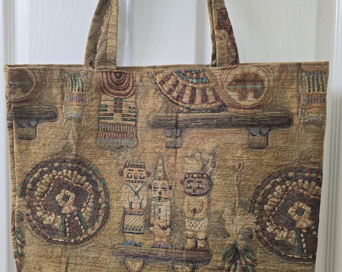 Upholstery handmade tote bag