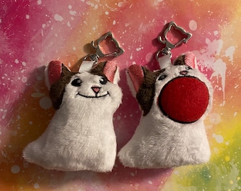 Pop Cat Meme Plush Keychain