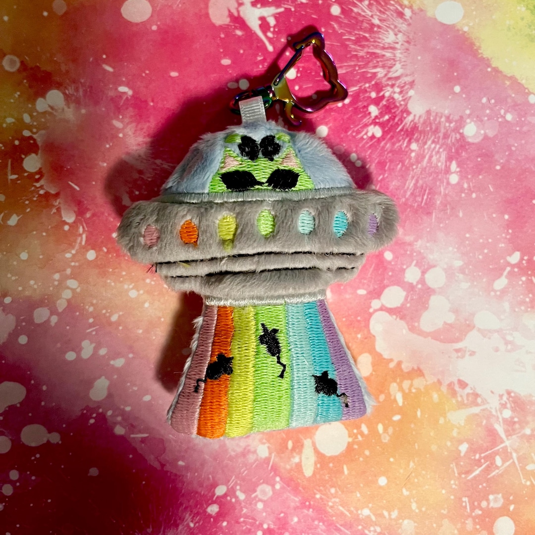 Alien Cat UFO Plush Keychain - Etsy