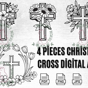 Christian Cross Svg, Plik cyfrowy, Clipart i pliki obrazów, Christian Cross Drawing Svg, Cross Line Art Svg, Christian Cross Svg, PNG, PDF, JPEG