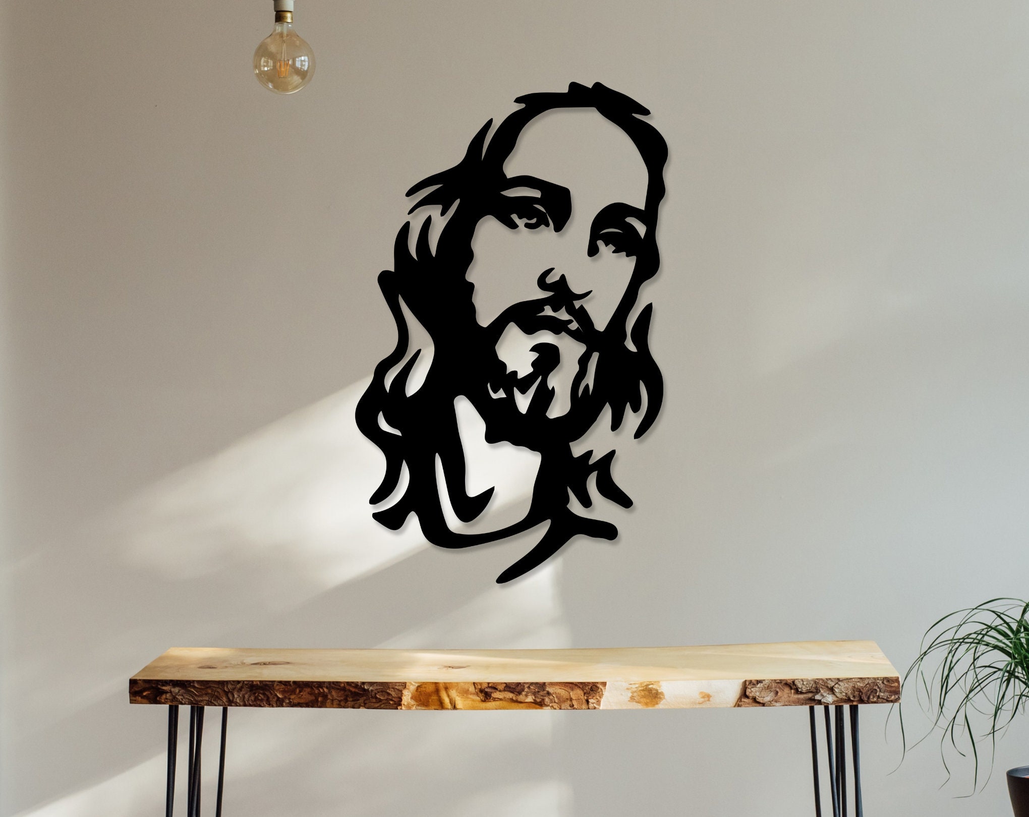 Jesus Metal Wall Art Jesus Line Art Metal Wall Decor Etsy