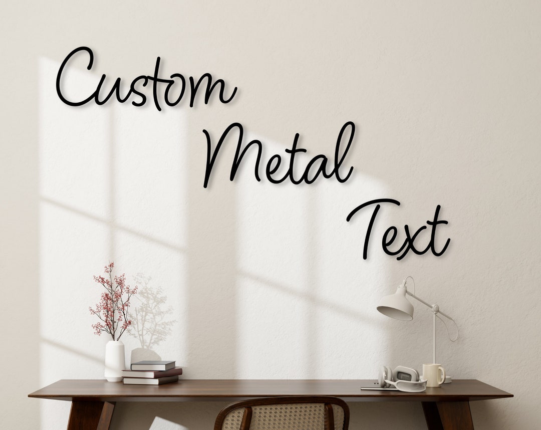 Custom Metal Words, Blithe, Your Custom Text, Personalized Metal Wall Decor, Metal Indoor or