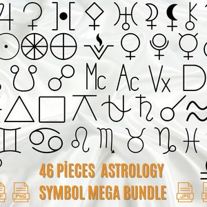 Astrology Symbols Mega Bundle Svg, Digital File, Horoscope Svg, Planet Symbols Svg, Jupiter, Venus, Earth, Astrology Symbols Png,Pdf,Jpeg
