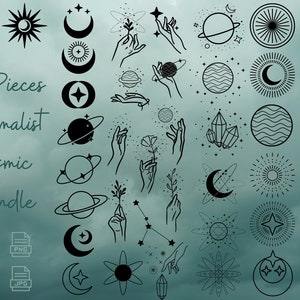 Minimalist Cosmic Mega Bundle Svg, Digital File, Cosmic Symbols Svg, Cosmos Space Svg, Planet Svg, Minimalist Cosmic Symbols Png,Pdf,Jpeg