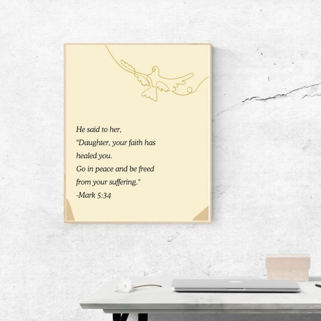 Mark 5:34 Printable Bible Verse Art - Etsy