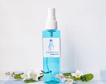 Ramune Soda Body Spray, Asian Inspired Body Mist, 4 fl oz Pump Bottle, Japanese Squash Soda Scented