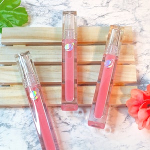 Gloss à lèvres rose goyave, brillant à lèvres aromatisé aux fruits tropicaux, hydratant et doux avec du karité, des huiles de jojoba, 3,5 grammes, brillant à haute eau claire
