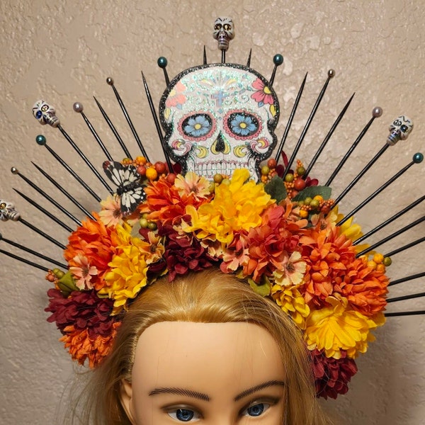 traditional day of the dead headpiece