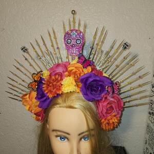 Gothic Flower Crown. Day of the Dead Headpiece.dia De Los  display picture 1
