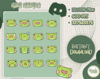 Frog Stickers Digital PNG | Emotions Pack | GoodNotes Planner Stickers | Kawaii Art | Instant Download