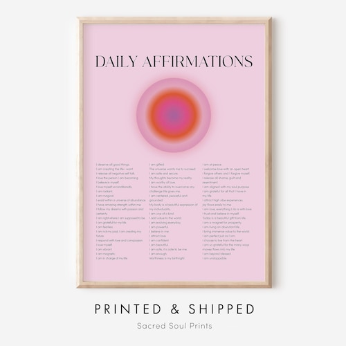 AFFIRMATION WALL ART Positive Affirmations Words of - Etsy