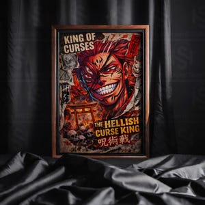 Arte de fantasía oscura, maldición infernal, rey – Soberano demoníaco imprimible (descarga digital A4)