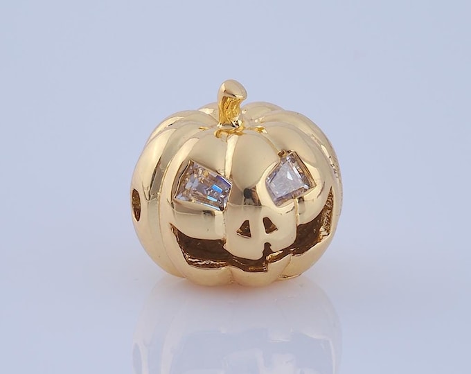 1 pcs 18K Gold Filled Pumpkin Spacer Beads,Pumpkin Beads,Pumpkin Beads for DIY Jewelry Making Findings Supply